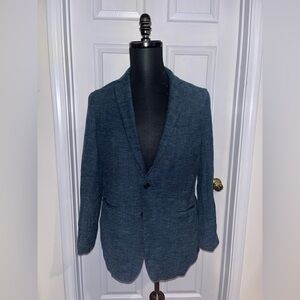 John Varvatos USA Textured Blue Teal Jacket Blazer 40R